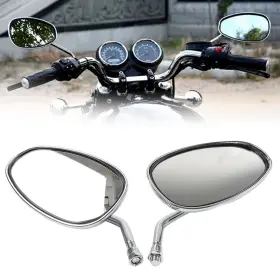 Never0say 311000249758 Motorcycle Rearview Oval Mirror For Honda Shadow Spirit 750 1100 Vtx1300 Vtx1800