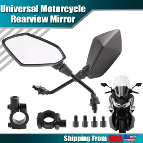 18u06992-bk-hwzgebus Oemassive Pair Motorcycle Rear Universal View Mirrors For 7/8ftft Handle Bar Atv Scooter 18u06992-bk-hwzgebus Oemassive Pair Motorcycle Rear Universal View Mirrors For 7/8ftft Handle Bar Atv Scooter