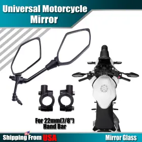 18u132-hwzgefkyn Oemassive 2x Motorcycle Rear View Side Mirrors With Free 7/8 Inch Handle Bar Mount Atv Bike