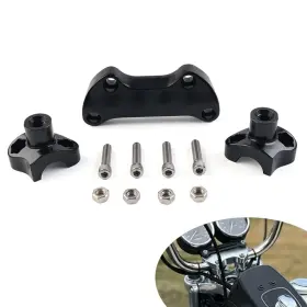 Onlyonee 550754485108 1.7 Inch Handlebar Risers Top Clamp For Harley-davidson Dyna Street Bob Softail Black