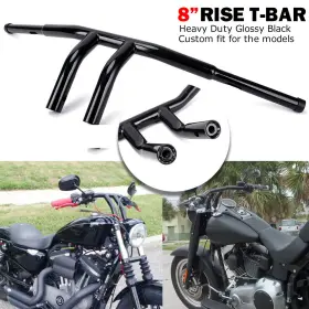 Drhloooo8100-bk-a Oumurs For Harley Dyna Fat Bob 1-1/4 Inch 8 Rise Pullback T-bars Handlebars Drag Bars
