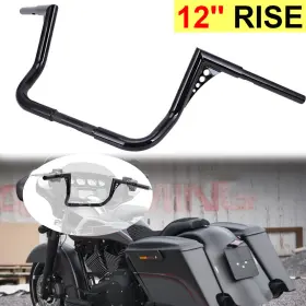 Mppb00100oooo60p-7f Oumurs 12 Inch Dna Ape Hanger Handlebar For Harley Touring Road Electra Glide Street King