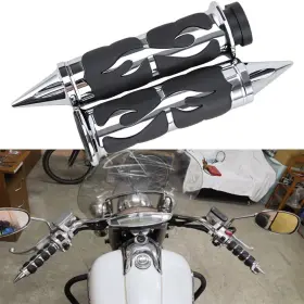 Mppb016hlooo2716zb-1f Oumurs Pair 1 Inch Hand Grips Motorcycle Handlebar Spike Fit For Harley Softail Kawasaki