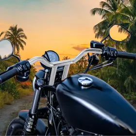 Mppboooo1hl02711zb-1f Oumurs 10 Inch Mx-t Bar Handlebar 1 1/4ftft For Harley Softail Sportster Dyna Glide Road King