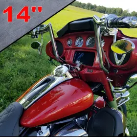 Mppboooo1hloooo2929zb-1f Oumurs 14 Inch Meathook Ape Hanger Handlebar For Harley Electra Glide Street Cvo Flh