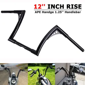 Mppbooooooooo49p-8f Oumurs Dna 12 Inch Rise Ape Hangers Handlebar 1-1/4 Bar For Harley Flst Fxst Dyna Softail