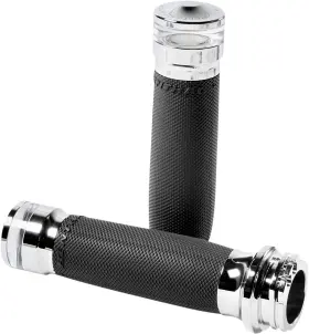 0063-2101m-ch Performance Machine Contour Led Handle Grip Set Chrome Cable Throttle By Pem
