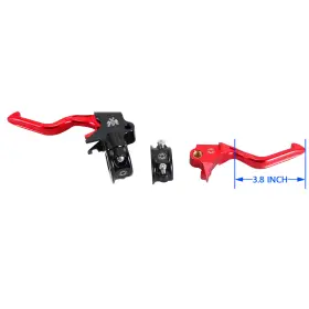 Pj-108039 Pjmtcustom Red Easy Pull Clutch Brake Controls Kit For Harley 96 Xl Dyna Softail Touring