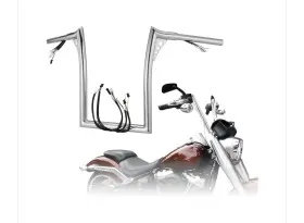 Plug And Ride 765279030652 14 Inch Fat Ape Hangers Bat-wing Handlebars 16-17 Harley Breakout Boy Models