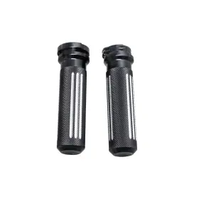 102007 Powerjames 1.0 Inch Black Diamond Handlebar Hand Grips For Harley Davidson Softail Dyna Fxdf