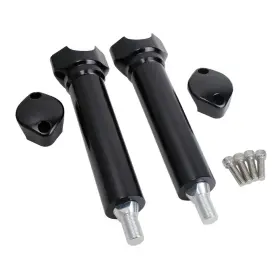 103032 Powerjames Black 8.0 Inch Tall Springer Riser 1.0 Clamp For Harley 97-later Cross Bones Flsts
