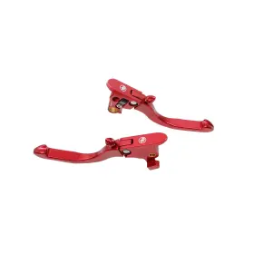 108033 Powerjames Red Sissy Adjustable Brake Clutch Levers For Harley 18 Softail Fat Boy Flsb 107