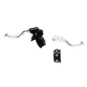 108043 Powerjames Chrome Easy Pull Clutch Brake Levers For Harley 96-17 Dyna Street Fat Bob Fxdwg