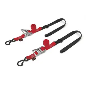 30571-st Powertye Tie-down Rat Sec Hook Soft-tye 1.5 Inch X6.5ft - Red/black Pair