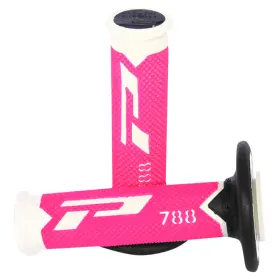788whflfxbk Progrip Pro Grip Cross Triple Density 788 Grips - White/pink/black