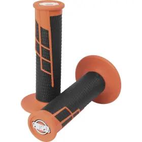 021665 Protaper Clamp-on Half-waffle Grips Orange/black