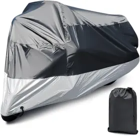 Rnt-07 Psler Motorcycle Cover Waterproof Outdoor - Universal Black And Chrome Rnt-07 Psler Motorcycle Cover Waterproof Outdoor - Universal Black And Chrome