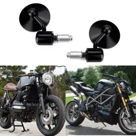 D-yuecaqp04 Rich Choices Round 7/8 Inch Handle Bar End Motorcycle Side Mirrors Compatible With Street Bike
