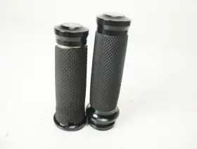 0063-2022-sms Roland Sands Design Black Machine Tracker Grips Handlebar Fits Harley Touring