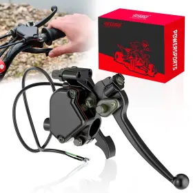 Rutu 720643029205 7/8 Inch 22mm Thumb Throttle Cable With Aluminum Dual Brake Lever Compatible