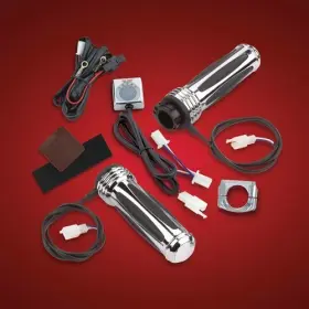 17-383 Show Chrome Comfort Heated Grips Black Aluminum Rubber 1 Inch 17-383 Show Chrome Comfort Heated Grips Black Aluminum Rubber 1 Inch