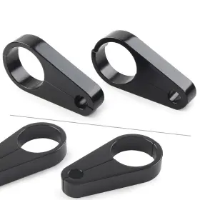 Successsssusa 550746615827 2pcs 1.25 Inch Handlebar Brake Clutch Cable Wire Clamp Holder For Harley Bike Black