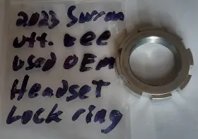 123455 Sur-ron 2023 Ultra Bee Oem Headset Lock Ring Aluminum Silver Used 100 Miles