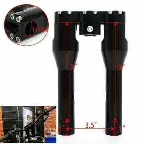 Hd-adp-001-bla-ca-0823 Tarazon 1 1/8 Inch Handlebar Fat Bar With Riser 7 8 Tall For Harley Dyna Softail Hd-adp-001-bla-ca-0823 Tarazon 1 1/8 Inch Handlebar Fat Bar With Riser 7 8 Tall For Harley Dyna Softail
