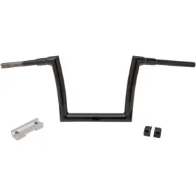 0601-5198 Todds Cycle Gloss Black 1-1/2 Inch Touring Strip Handlebar With 10 Rise
