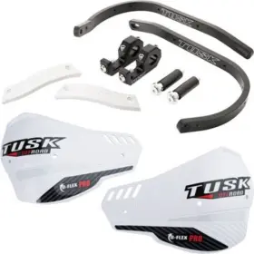 1871450036 Tusk D-flex Pro Adventure Handguards Black Bar/white Plastics 7/8 Inch Bars
