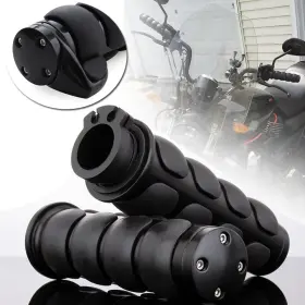 Mallhl022oooo3-bk-1 Twom Pair 1 Inch Motorcycle Hand Grips Handlebar For Harley Honda Yamaha Suzuki Kawasaki