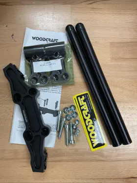 12-4125 Woodcraft Clip-on Risers With Adapter Plate Kawasaki Ninja 650 06-18 Blk -
