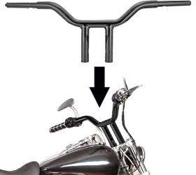 10intbar Wsays 10in Handlebar T-bar 1.25in Fat For 1996-2024 Harley Dyna Streetbob Super Glide