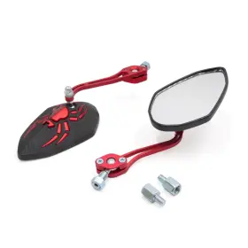 X Autohaux 605322821779 8mm 10mm Thread Dia Pattern Motorcycle Motorbike Rearview Mirror Red X Autohaux 605322821779 8mm 10mm Thread Dia Pattern Motorcycle Motorbike Rearview Mirror Red
