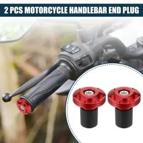 X Autohaux 634149328550 Front Motorcycle Handlebar End Plug Aluminum Alloy 18-20mm 32mm Od Red 2pcs X Autohaux 634149328550 Front Motorcycle Handlebar End Plug Aluminum Alloy 18-20mm 32mm Od Red 2pcs