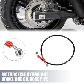 X Autohaux 718844922227 80cm 31.5 Inch 10mm Id Motorcycle Hydraulic Brake Line Oil Hose Pipe 28 Black