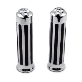 Xkmt-080-25-cd Xkmt-motorparts Xkmt-skull Zombie Style Hand Grips 1 Inch 25mm Handlebar Compatible Adult Chrome Xkmt-080-25-cd Xkmt-motorparts Xkmt-skull Zombie Style Hand Grips 1 Inch 25mm Handlebar Compatible Adult Chrome