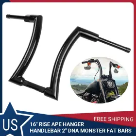 0401047-b-16 Zxmt 16 Inch Rise Ape Hanger Handlebar 2 Dna Monster Fat Bars For Harley Softail Models