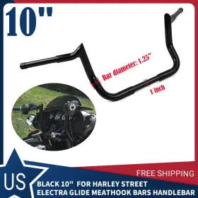 Mk-0401046-b-10 Zxmt 10 Inch Rise Meathook 1.25 Fat Bar Handlebar For Harley Touring Street Glide Flhx