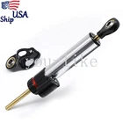 Universal Motorcycle Steering Damper Stabilizer Linear Control Aluminum Silver New. Price: $44.00.