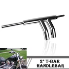 Chrome 8" Rise 2" T-bar Hangers Handlebar For Harley Softail Custom Fxstc New. Price: $147.15.
