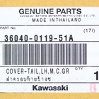 Kawasaki Tail Cover, Lh Part Number 36040-0119-51A New. Price: $85.99.