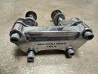 Milwaukee Top Clamp Risers Harley Softail Dyna Chopper Sportster Chrome Heritage Used. Price: $59.99.