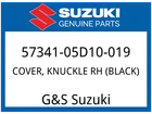 Suzuki Oem Part 57341-05D10-019 Cover,knuckle Rh (black) New. Price: $39.97.