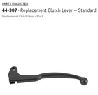 Parts Unlimited Clutch Lever (suzuki) 44-307 / 57620-14310 New. Price: $10.00.