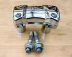 Harley Chrome & Shield Handlebar Clamp Risers M8 Sport Glide 55900110 Used. Price: $173.45.
