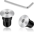 Handlebar Plugs Caps, Aluminum Adjustable Bike Ends Silver New. Price: $10.41.