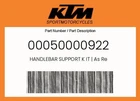 Ktm Genuine Handlebar Support It As Re - 00050000922 New. Price: $126.22.