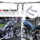 8" Rise Drag Fat T-bars 1-1/4" Handlebar For Harley Dyna Wide Glide Custom Flst New. Price: $122.17.