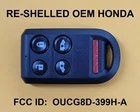 Oem Honda Odyssey Keyless Remote Fob 5 Button OUCG8D-399H-A 72147-SHJ-A21 Remanufactured. Price: $9.92.